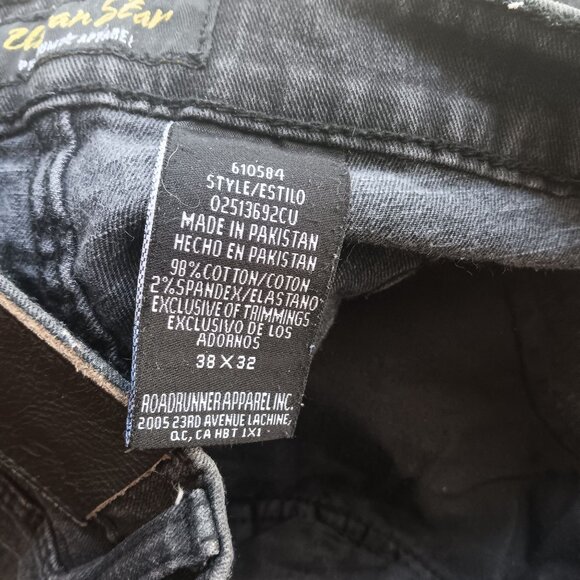 Y2K Vtg Mens Urban Star Distressed Charcoal Gray Denim Stretch Jeans 38x32 - Picture 5 of 7